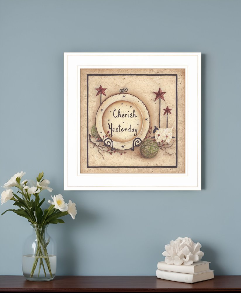 Cherish Yesterday 3 White Framed Print Wall Art HomeRoots