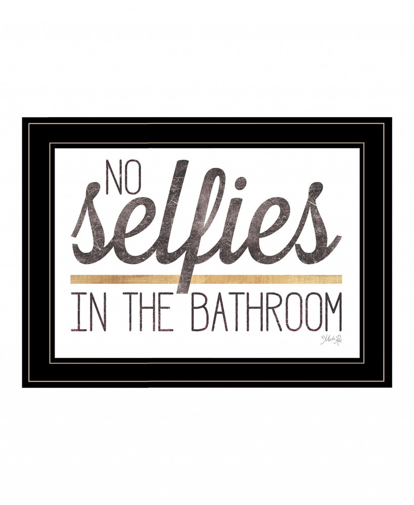 No Selfies in the Bathroom 6 Black Framed Print Bathroom Wall Art HomeRoots