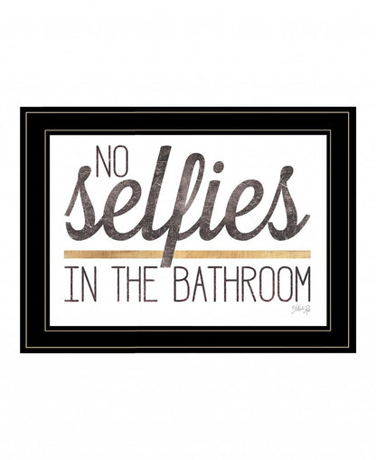 No Selfies in the Bathroom 6 Black Framed Print Bathroom Wall Art HomeRoots