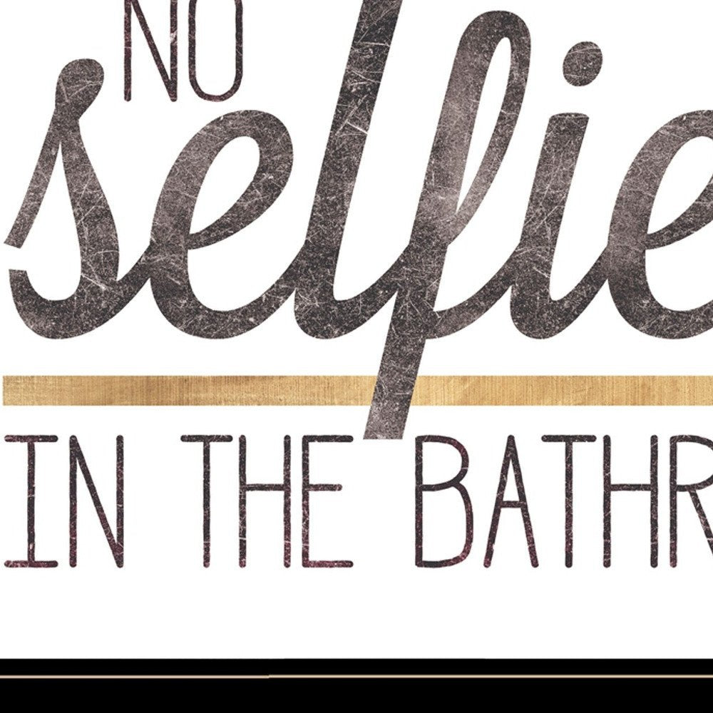 No Selfies in the Bathroom 6 Black Framed Print Bathroom Wall Art — view 3