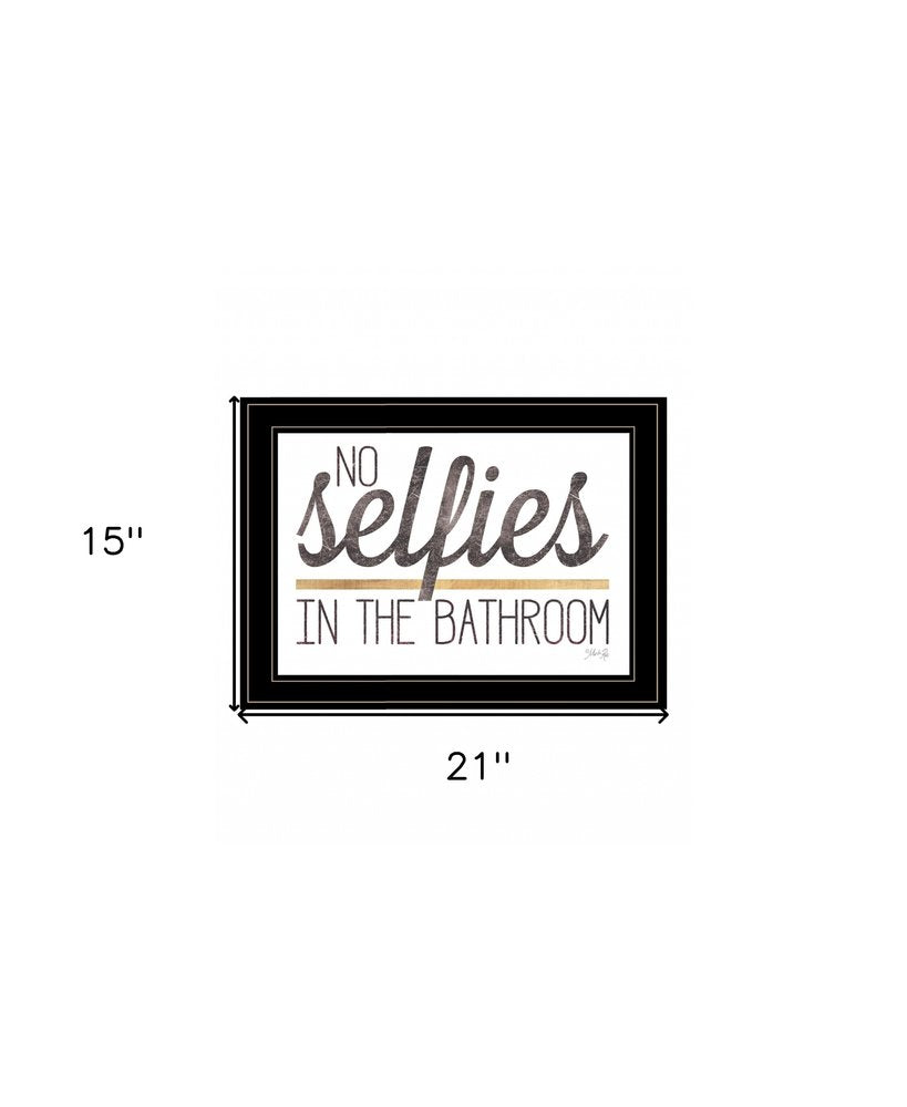 No Selfies in the Bathroom 6 Black Framed Print Bathroom Wall Art — view 5