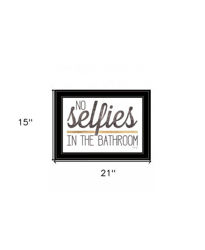 No Selfies in the Bathroom 6 Black Framed Print Bathroom Wall Art HomeRoots