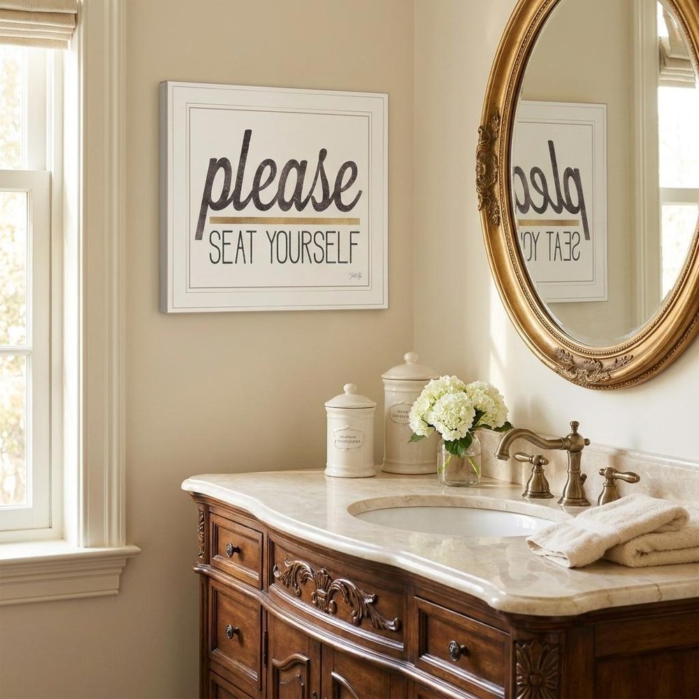 Please Seat Yourself 2 White Framed Print Wall Art HomeRoots