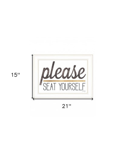 Please Seat Yourself 2 White Framed Print Wall Art HomeRoots