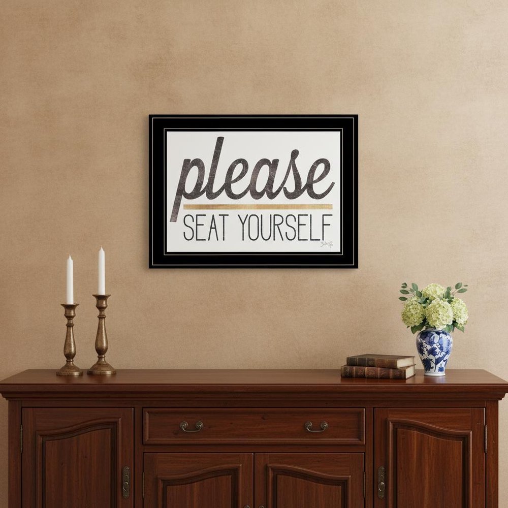 Please Seat Yourself 3 Black Framed Print Wall Art HomeRoots