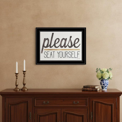 Please Seat Yourself 3 Black Framed Print Wall Art HomeRoots