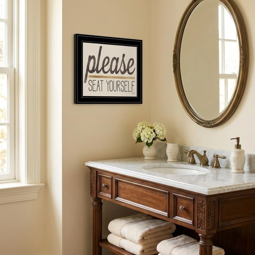 Please Seat Yourself 3 Black Framed Print Wall Art HomeRoots