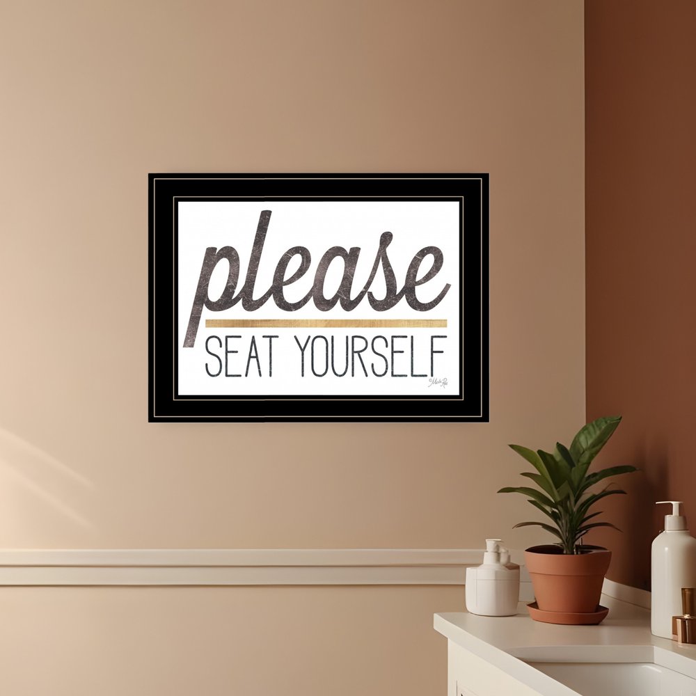 Please Seat Yourself 3 Black Framed Print Wall Art HomeRoots