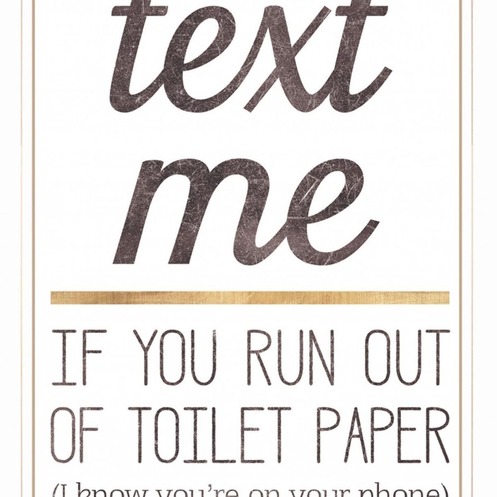 Text Me if You Run Out of Toilet Paper 2 White Framed Print Wall Art HomeRoots