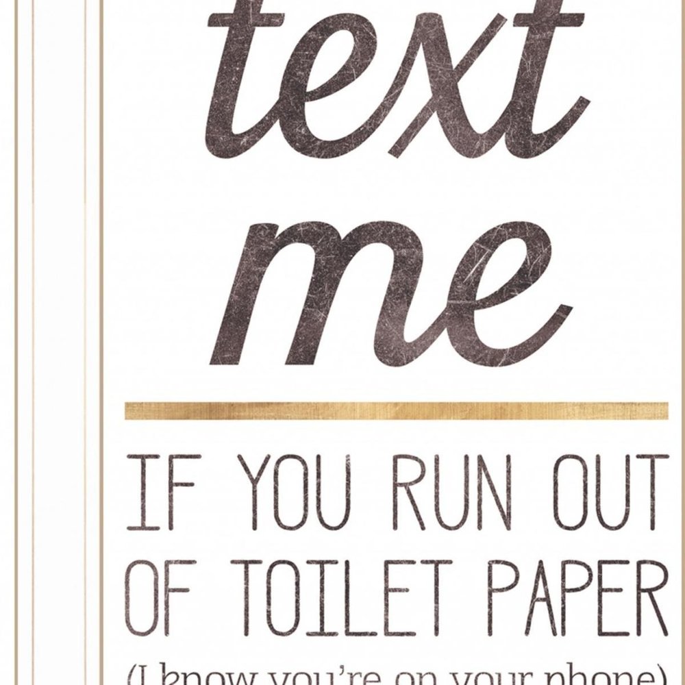 Text Me if You Run Out of Toilet Paper 2 White Framed Print Wall Art — view 4