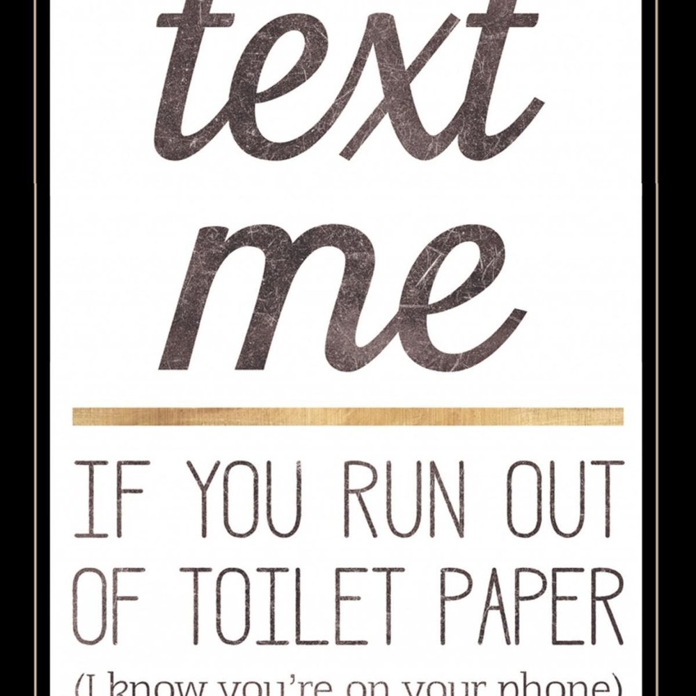 Text Me if You Run Out of Toilet Paper 2 White Framed Print Wall Art — view 9