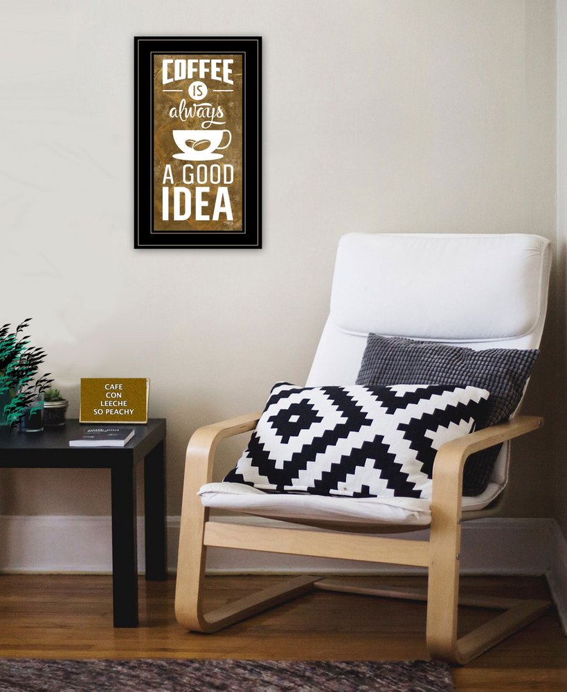 Coffee is always a Good Idea 3 Black Framed Print Wall Art HomeRoots