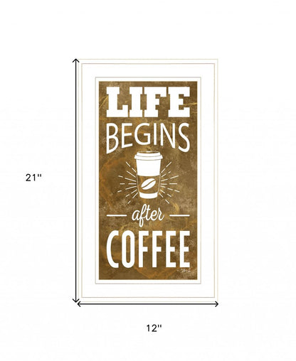 Life Begins after Coffee 2 White Framed Print Wall Art HomeRoots