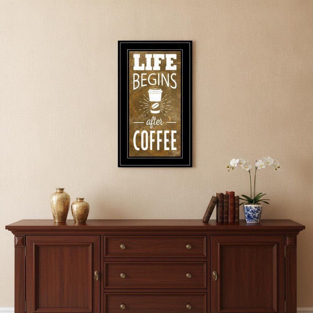 Life Begins After Coffee 3 Black Framed Print Wall Art HomeRoots