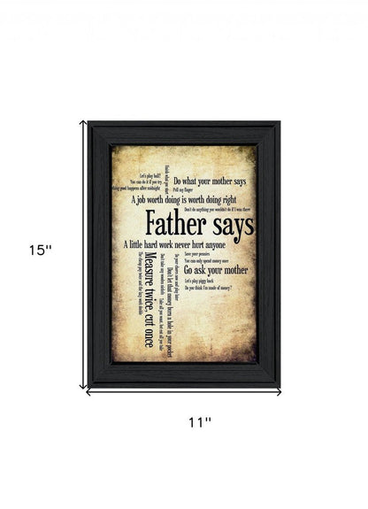 Father Says Black Framed Print Wall Art HomeRoots