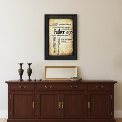 Father Says Black Framed Print Wall Art HomeRoots