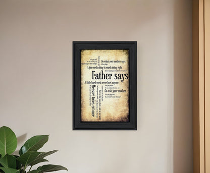 Father Says Black Framed Print Wall Art HomeRoots