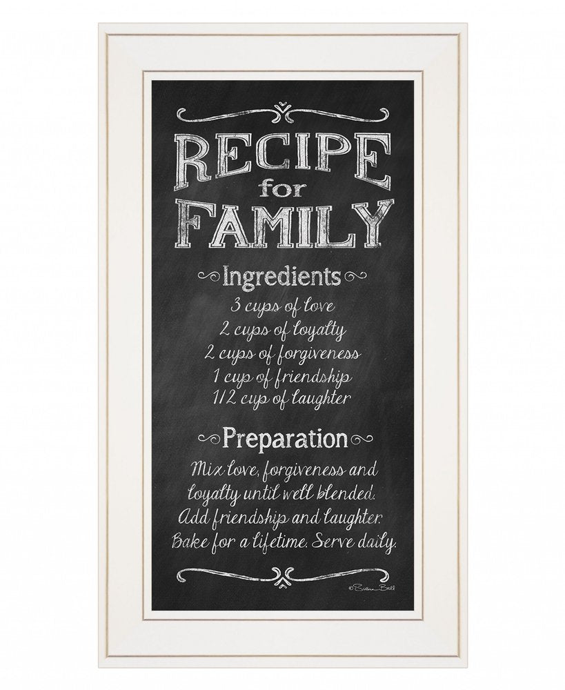 Recipe for Family White Framed Print Wall Art HomeRoots