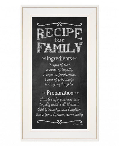 Recipe for Family White Framed Print Wall Art HomeRoots