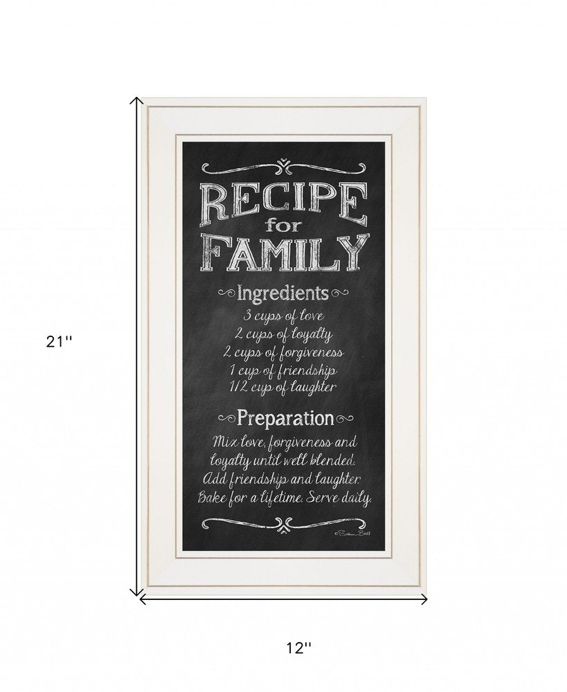 Recipe for Family White Framed Print Wall Art HomeRoots