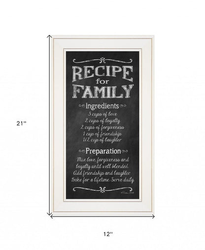 Recipe for Family White Framed Print Wall Art HomeRoots