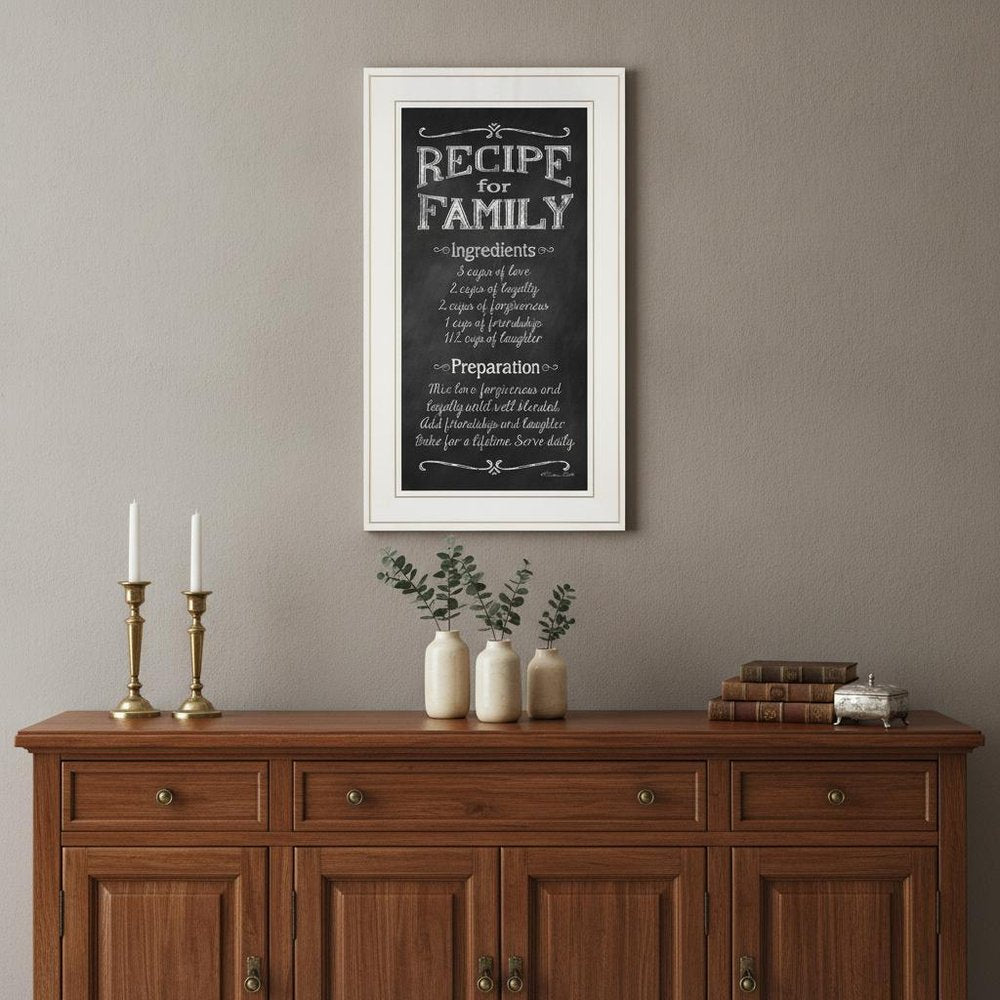 Recipe for Family White Framed Print Wall Art HomeRoots