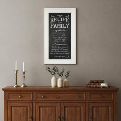 Recipe for Family White Framed Print Wall Art HomeRoots
