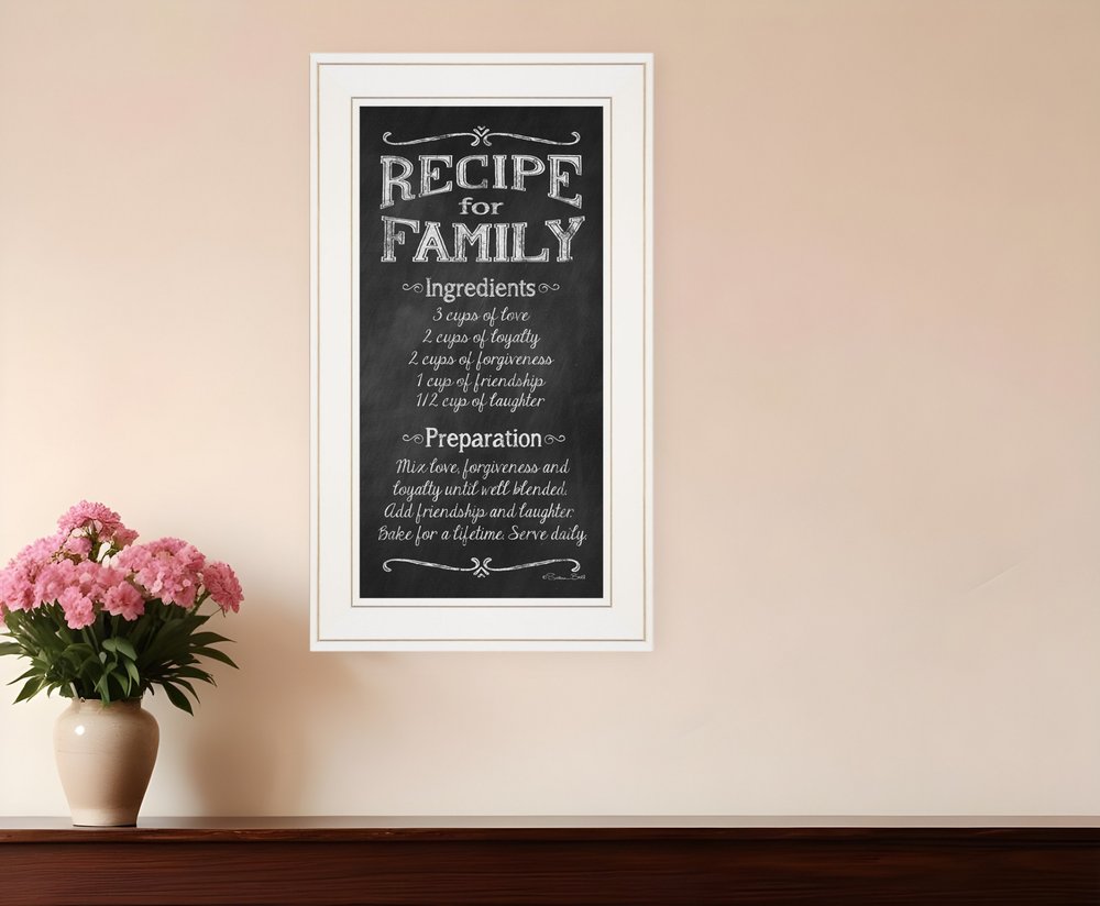 Recipe for Family White Framed Print Wall Art HomeRoots