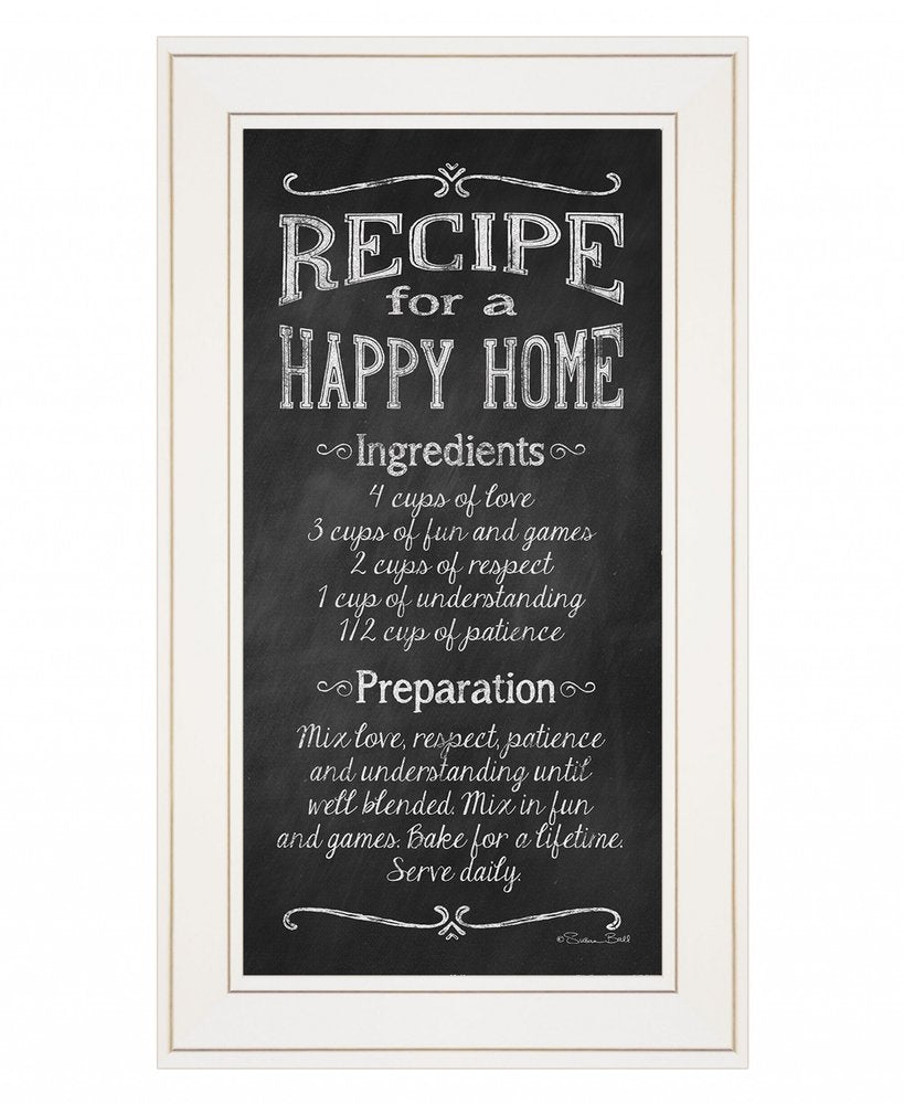 Recipe for a Happy Home 1 White Framed Print Wall Art — view 2