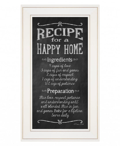 Recipe for a Happy Home 1 White Framed Print Wall Art HomeRoots