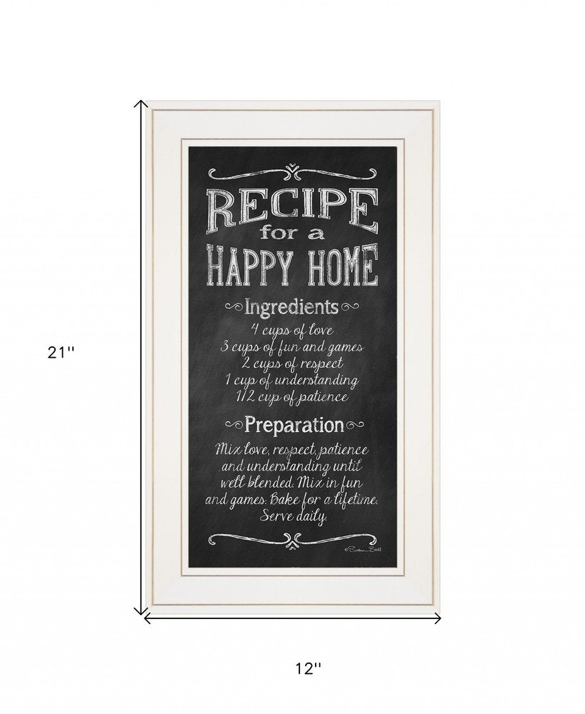 Recipe for a Happy Home 1 White Framed Print Wall Art — view 6