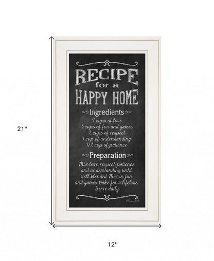 Recipe for a Happy Home 1 White Framed Print Wall Art HomeRoots