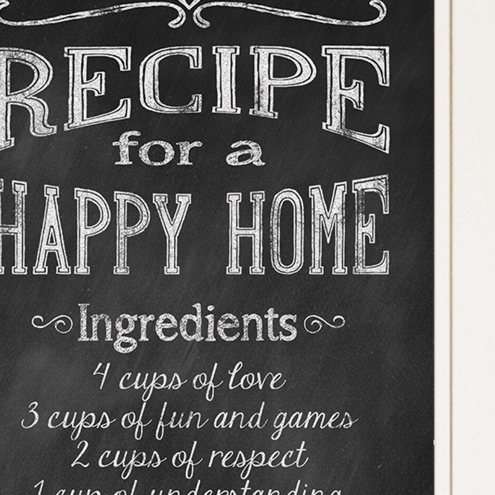 Recipe for a Happy Home 1 White Framed Print Wall Art HomeRoots