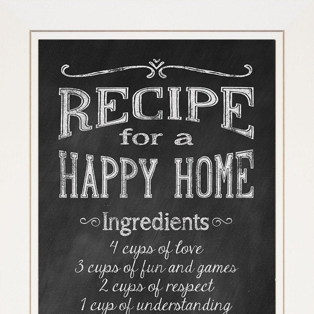 Recipe for a Happy Home 1 White Framed Print Wall Art — view 4
