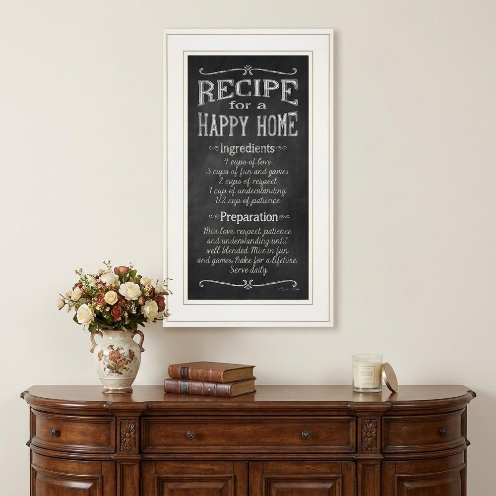Recipe for a Happy Home 1 White Framed Print Wall Art — view 1