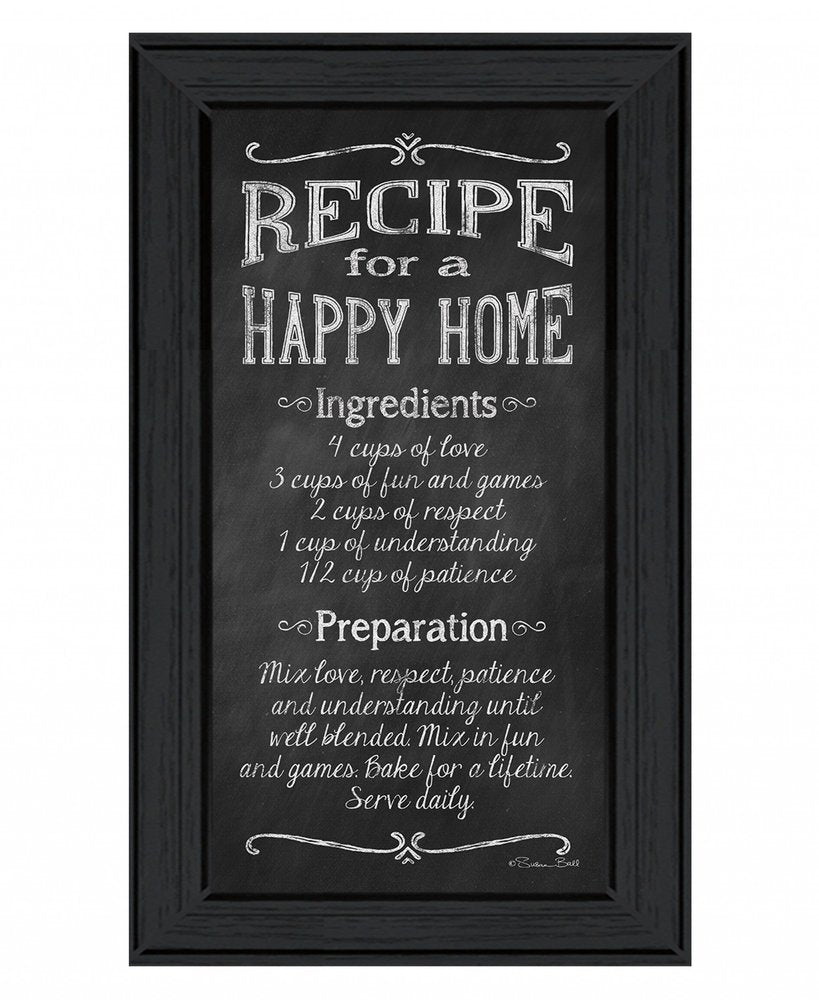 Recipe for a Happy Home 2 Black Framed Print Wall Art HomeRoots