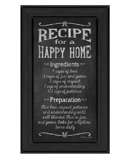Recipe for a Happy Home 2 Black Framed Print Wall Art HomeRoots