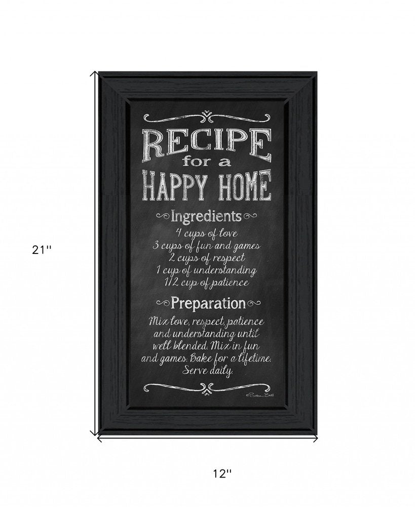 Recipe for a Happy Home 2 Black Framed Print Wall Art HomeRoots