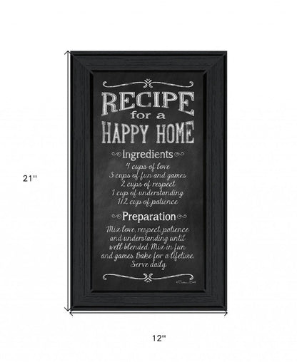 Recipe for a Happy Home 2 Black Framed Print Wall Art HomeRoots