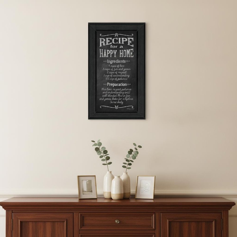 Recipe for a Happy Home 2 Black Framed Print Wall Art HomeRoots