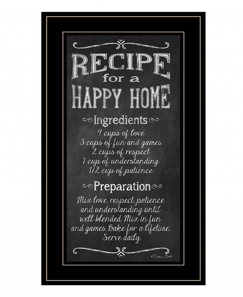 Recipe for a Happy Home 1 White Framed Print Wall Art — view 8