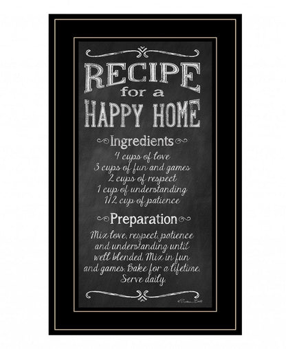 Recipe for a Happy Home 1 White Framed Print Wall Art HomeRoots