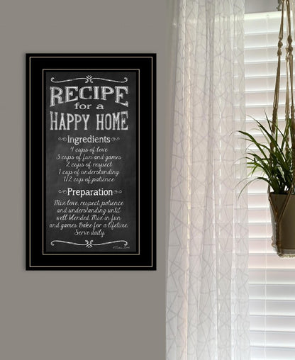 Recipe for a Happy Home 1 White Framed Print Wall Art HomeRoots
