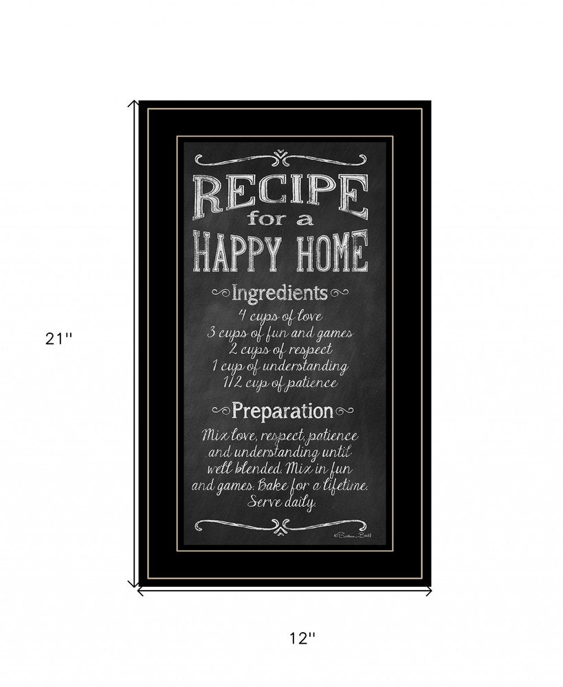 Recipe for a Happy Home 1 White Framed Print Wall Art HomeRoots