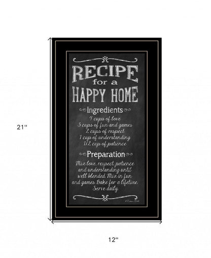Recipe for a Happy Home 1 White Framed Print Wall Art HomeRoots
