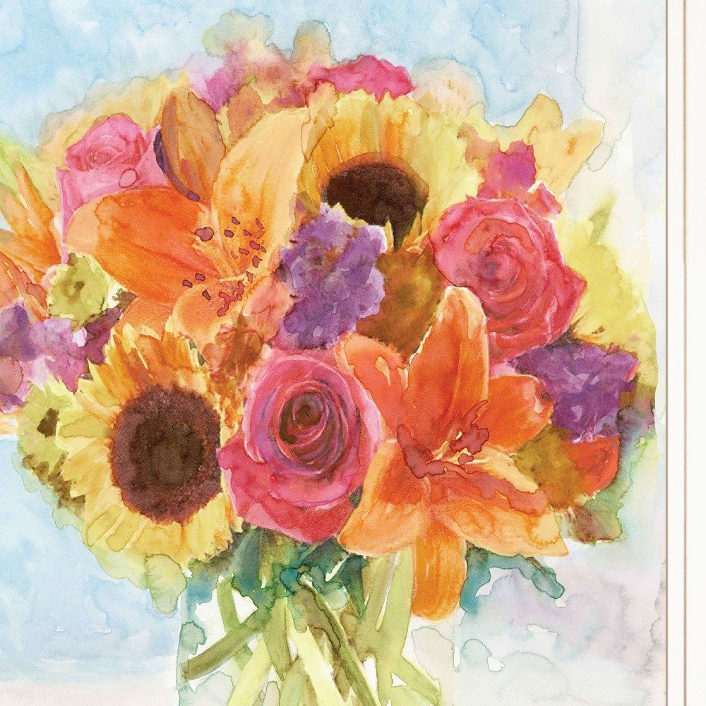 Vases with Flowers 1 White Framed Print Wall Art — view 3