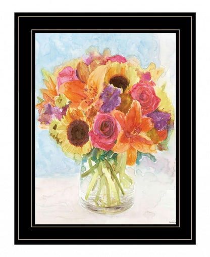 Vases with Flowers 1 Black Framed Print Wall Art HomeRoots