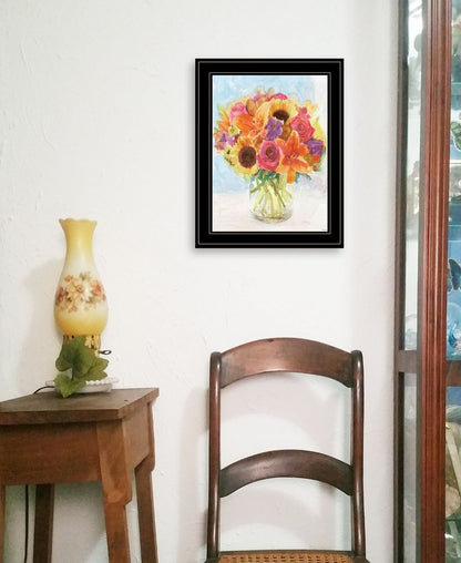 Vases with Flowers 1 Black Framed Print Wall Art HomeRoots