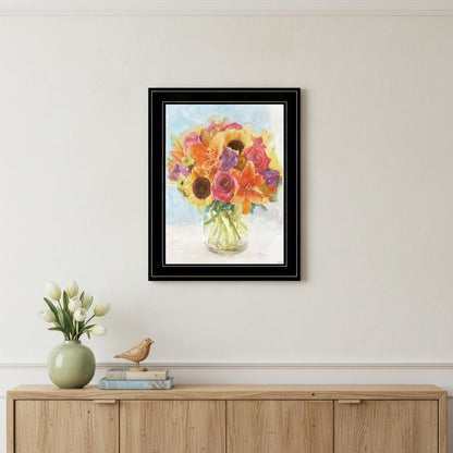 Vases with Flowers 1 Black Framed Print Wall Art HomeRoots