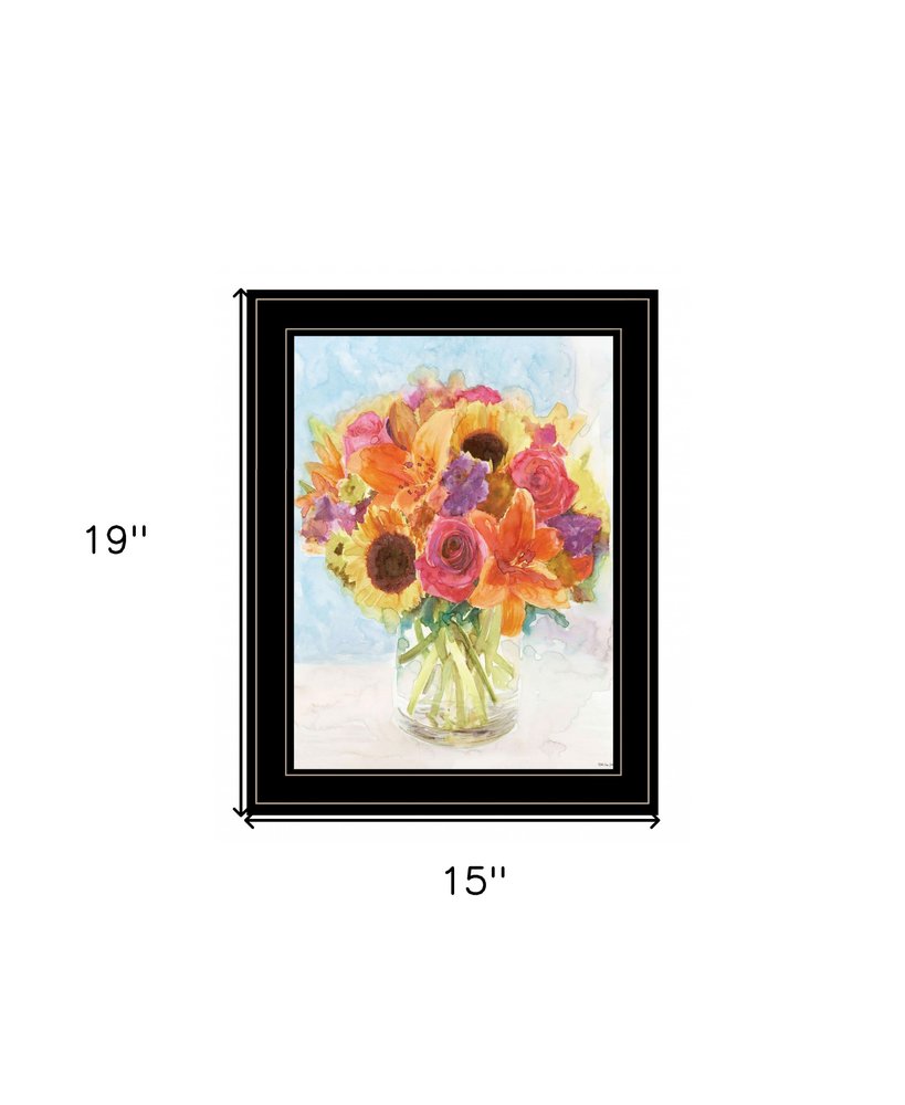Vases with Flowers 1 Black Framed Print Wall Art HomeRoots